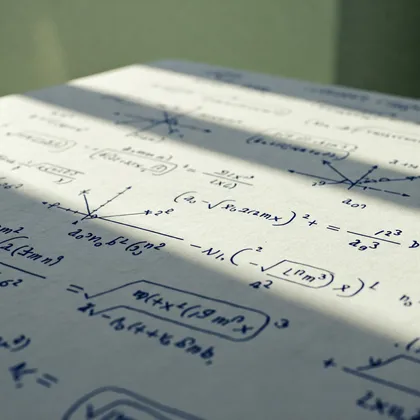 数式が書かれている紙の画像