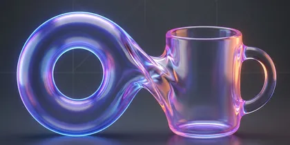 位相的構造をイメージした伸縮する図形の3Dグラフィックス