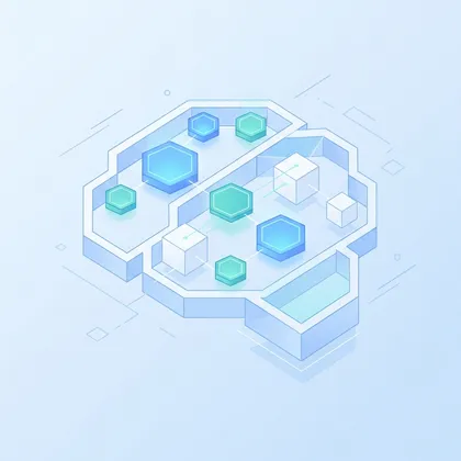 有意味学習のコンセプト図：知識がネットワーク状に統合される様子